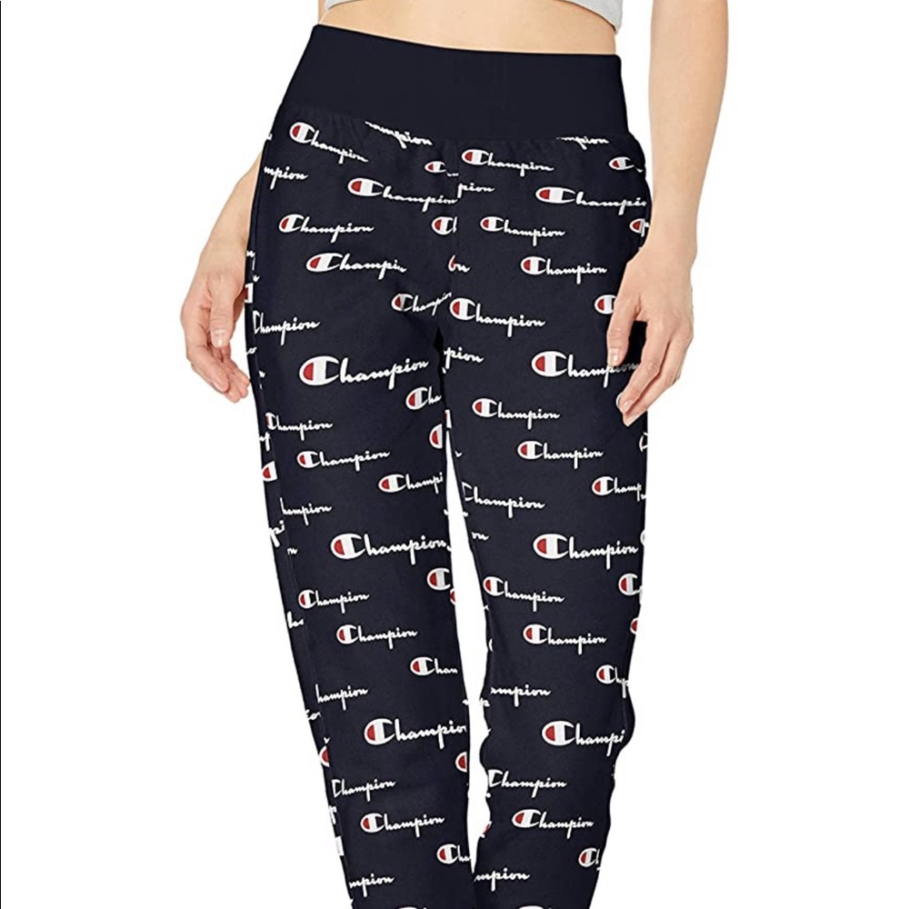 Navy Champion logo print sweats